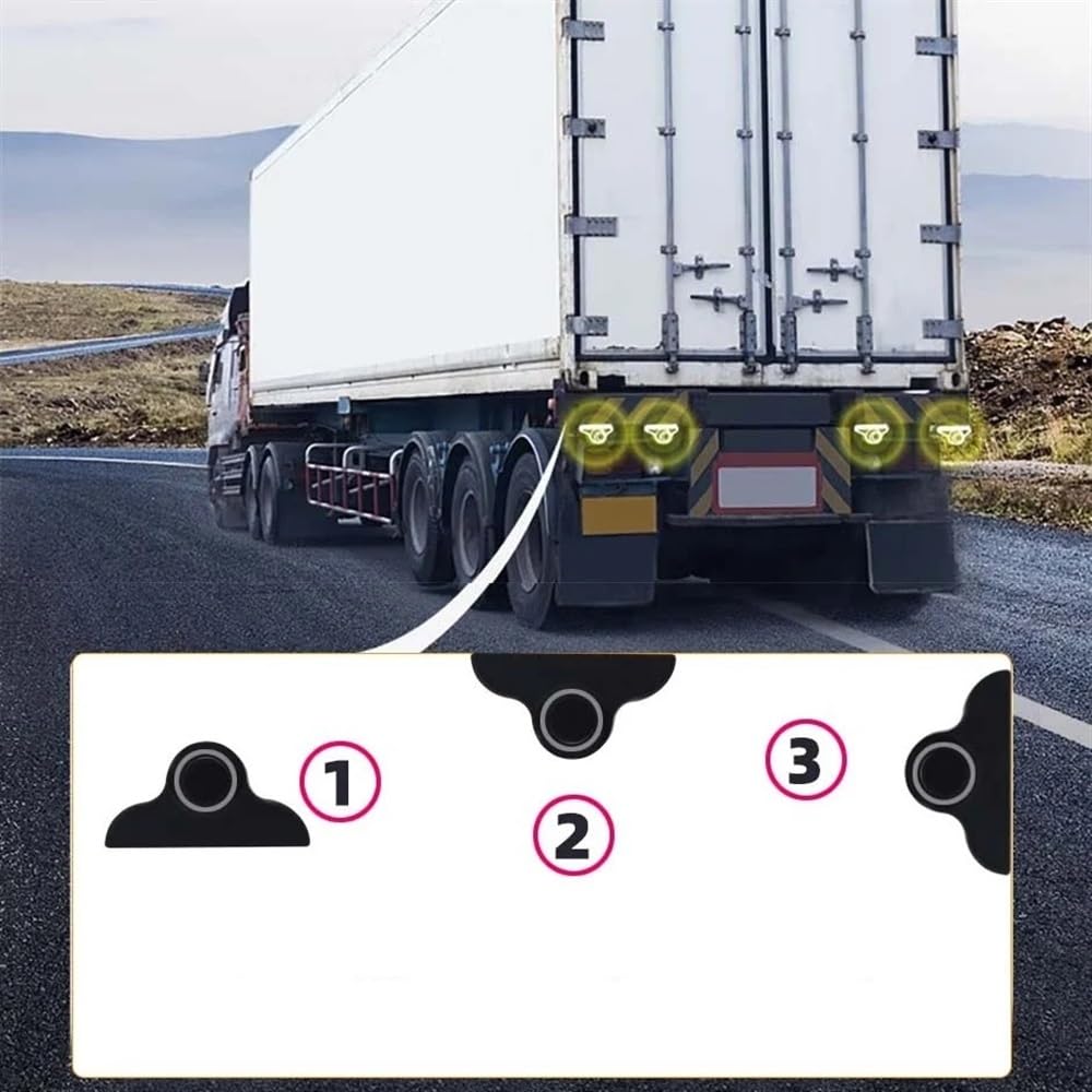 Kit sensori parcheggio Sensore di parcheggio camion 24 V, display radar retromarcia, per camper, rimorchio, rilevatore distanza, segnale acustico vocale