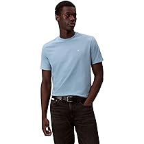 Calvin Klein Uomo T-Shirt Maniche Corte Classic Monogram Tee con Scollo Rotondo, Blu (Smoke Blue), XS