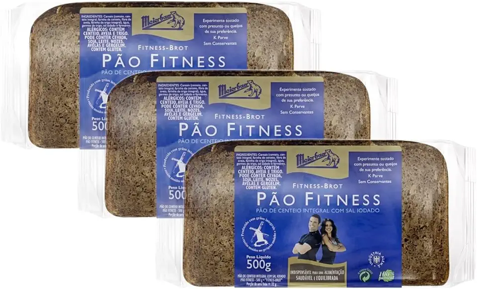 Pão De Centeio E Trigo Integrais Fitness 500g ( 3 x 500g )