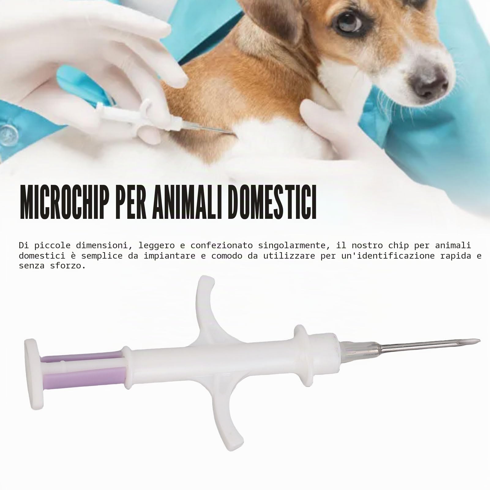 10 Pacchetti Microchip per Animali Domestici Universali, IS011784/5 FDX-B 134.2KHz 125kHz ID PET ID Tag (1,25 * 7mm)