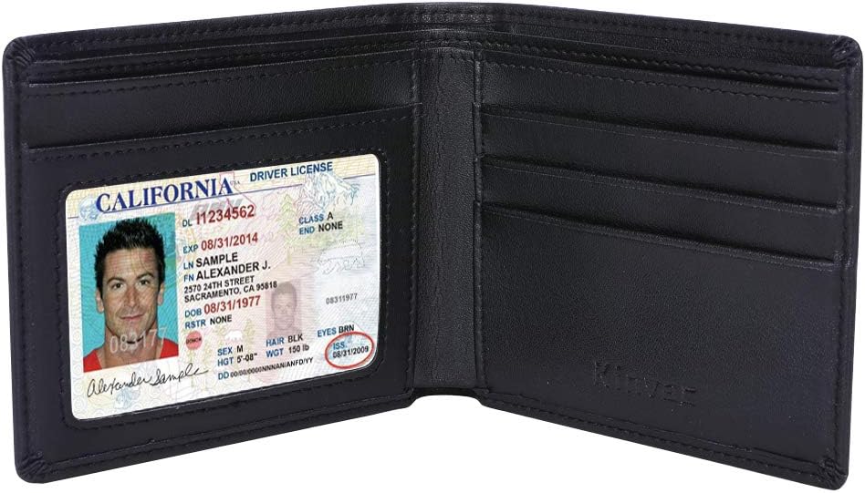 RFID Blocking Leather Wallet Mens Wallets,Credit Card Holder with Latest RFID Blocking Technoloy, RFID Blocking Wallet