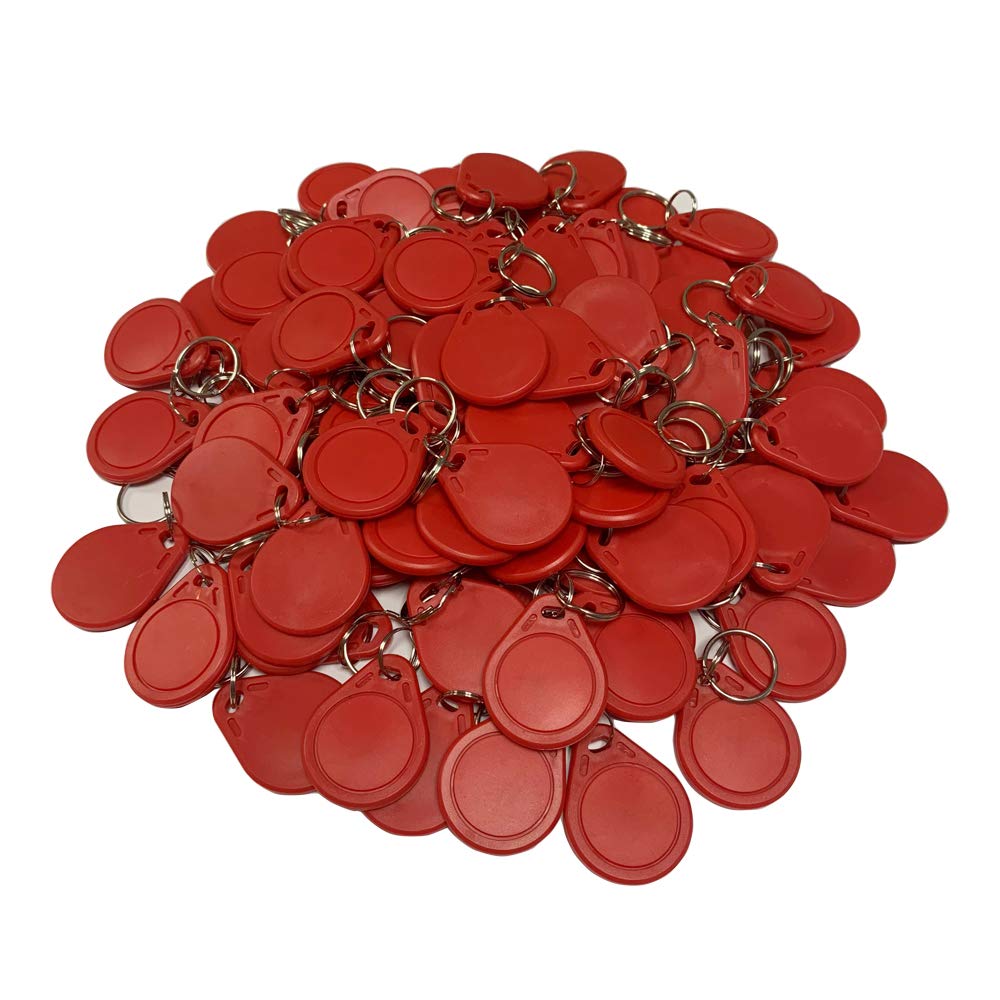 Diginex Red Hfeng 13.56Mhz Rfid Keyfob Mf 1K Chip Ic Nfc Keyfob Proximity Key Fob Tag Access Card Keychain Token 100Pcs Size 1