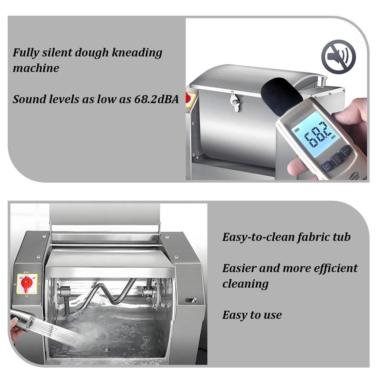 Amasadora Eléctrica De 1100 W, Amasadora Espiral De Alta Resistencia con Temporizador para Bollos, Pan Y Masa para Empanadillas, 5 Kg.,5kg