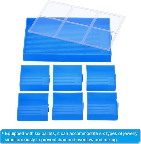 Miniatura 4 de PATIKIL Bandeja pintada con diamantes, 26 piezas de accesorios pintados con diamantes, bandejas grandes de arte de diamantes, bandeja de