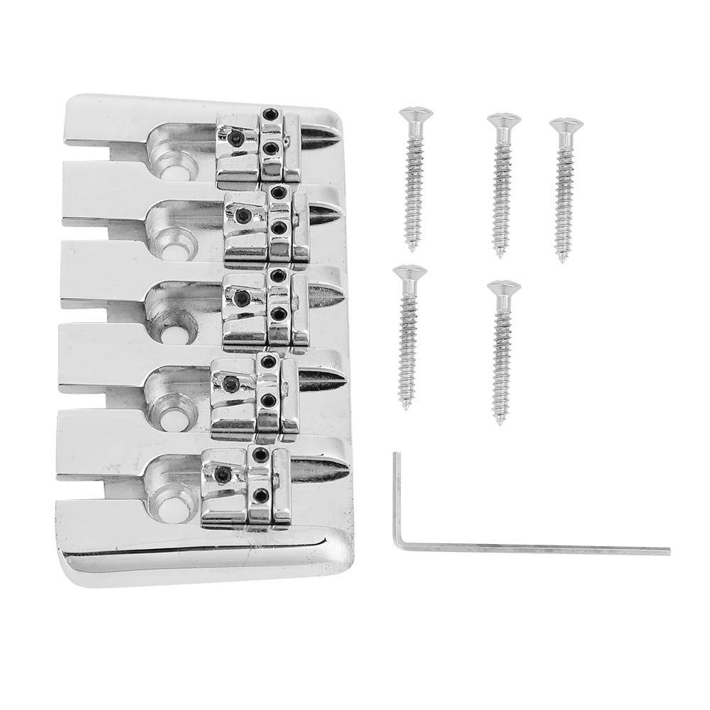Amazon.com: Bass Saddle, 5 String Metal Tailpiece Bridge Saddle Set ...