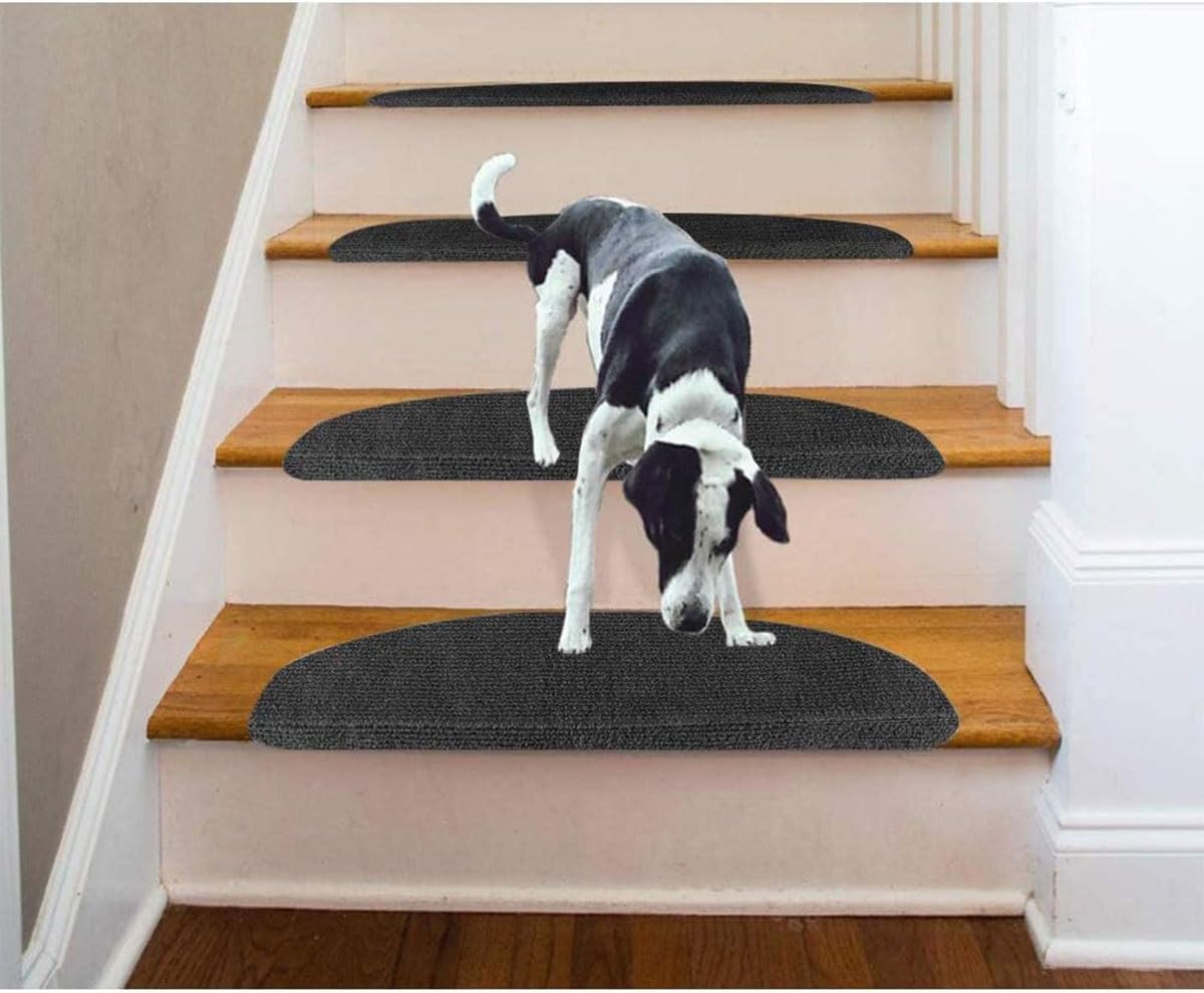 Alfombrillas autoadhesivas antideslizantes para peldaños de interior, 15 unidades de peldaños reculares (65 x 21 cm), fáciles de instalar, cubiertas seguras
