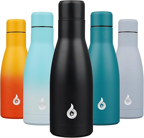 Miniatura 100 de BJPKPK Botella de agua aislada de 12 onzas pequeñas de acero inoxidable, reutilizable, de metal, térmica, mantiene el frío y el calor, color morado