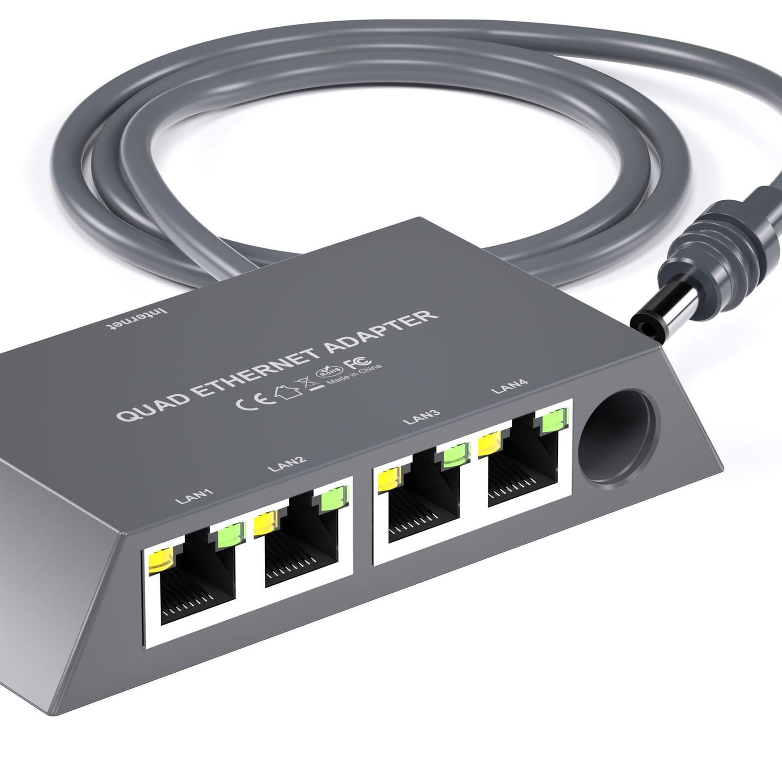 Asixxsix Ethernet Splitter 1 do 4, StarlinkGen 3/ StarlinkMini Network Sieć Adapter Ethernet, 4 Urządzenia Połączone Jednocześnie do 1 Gb/S
