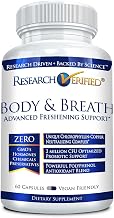 Research Verified Body & Breath Natural Deodorant & Freshener - Bad Breath & Body Odor Supplement - 60 Capsules (1 Month Supply)