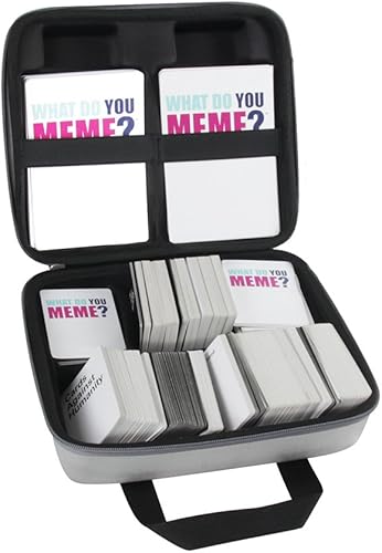 Hermitshell Estuche rígido de viaje para el juego de fiesta What Do You Meme (para paquetes de expansión básicos y todos) (gris)
