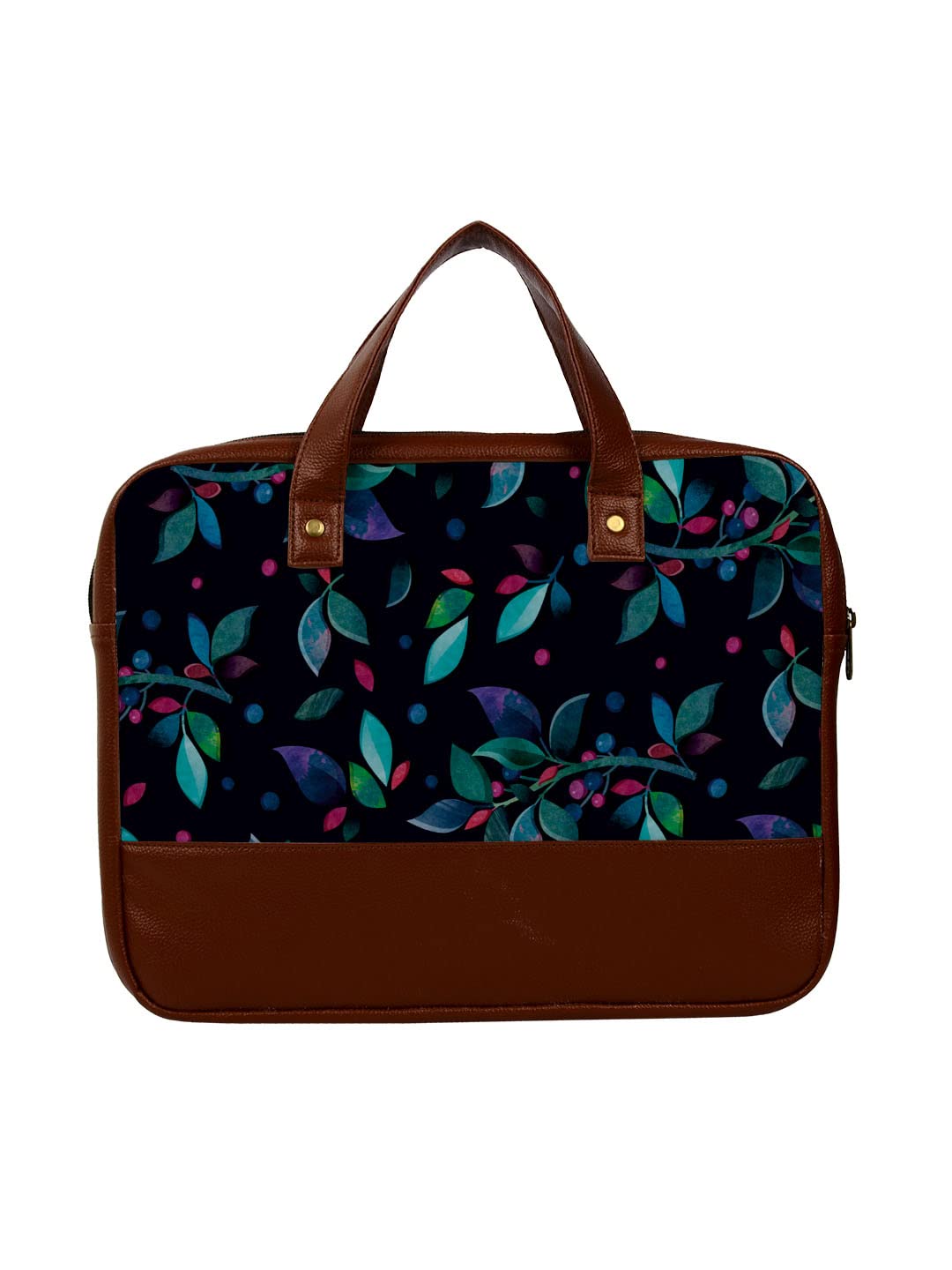 Crazyify Multi Color Leaf Printed Leather Laptop Bag For Men & Women | Leather Laptop Bags/Briefcase with Screen Size Up to 15.6 Inch (B0B46CN8JD) Amazon Price History, Amazon Price Tracker