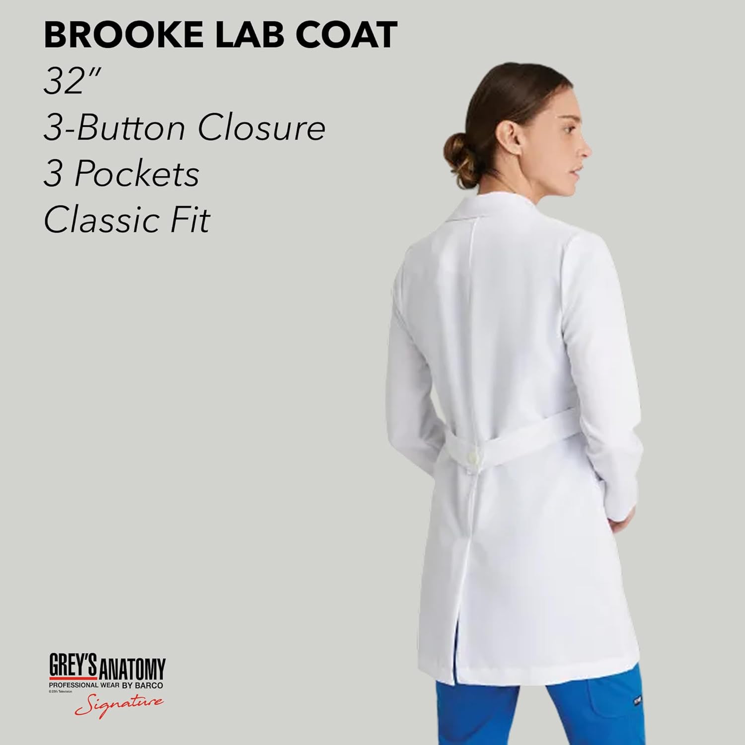 Grey's Anatomy Signature Brooke Lab Coat - 2 Pocket 32" Coat