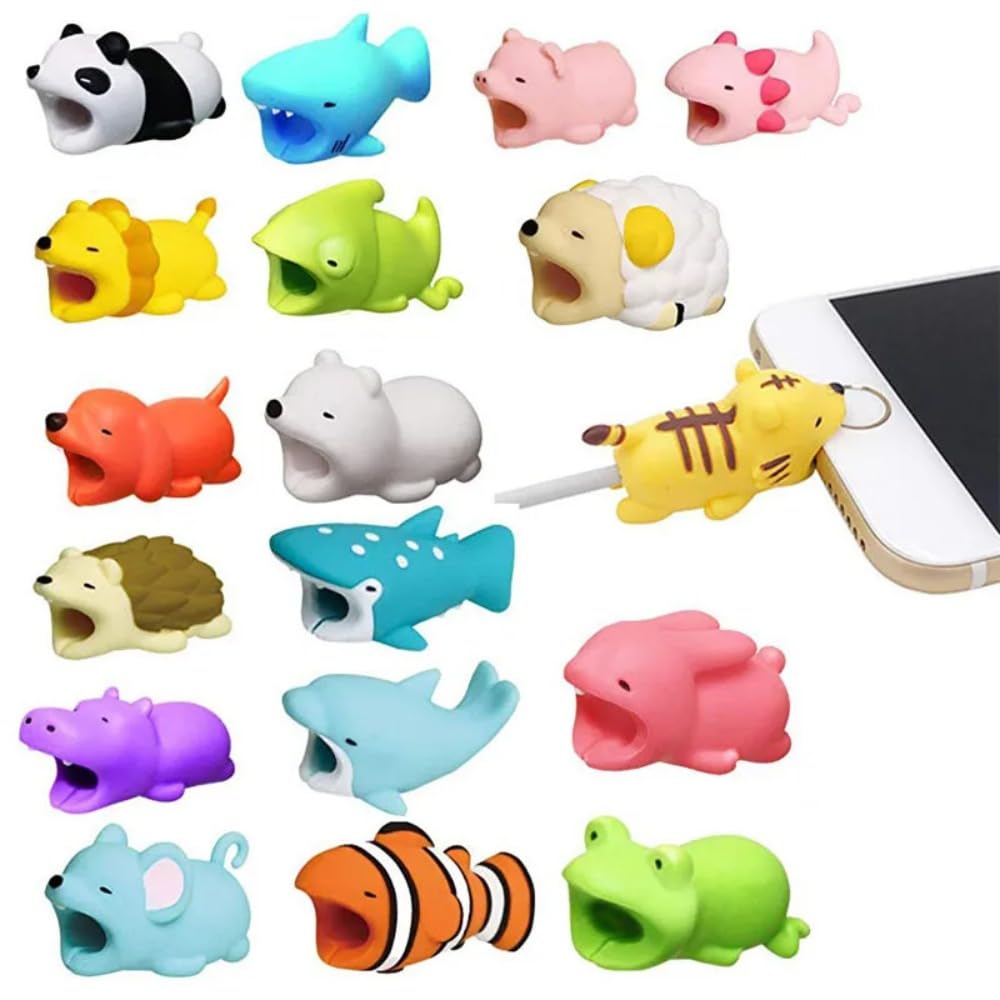 20 pcs Cute Cartoon Bites,Cable Chomper,Animal Cable Protector For Cable Bite USB Cable Chompers Charger Wire Holder