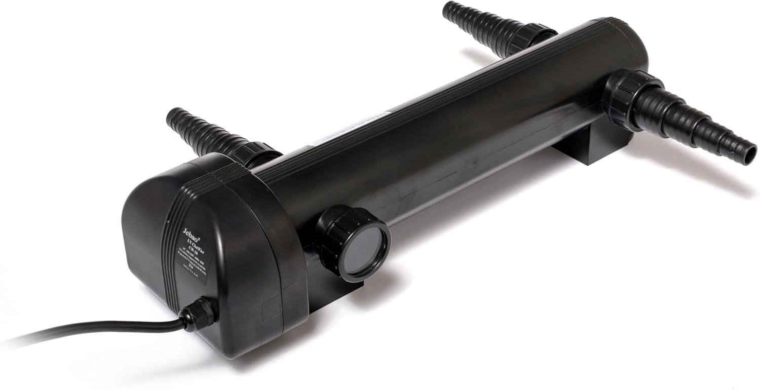 Jebao CW-36 Clarifier with the UV bulb and glass sleeve removed for maintenance.