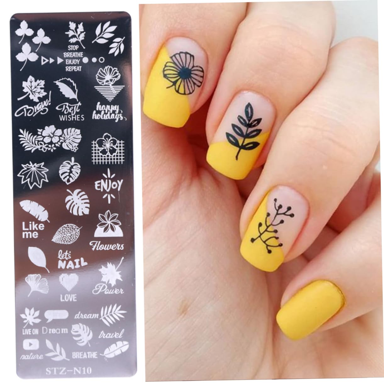Beaupretty 18pezzi Piastra Stamping Unghie Inossidabile Con Design Floreale e Farfalle Di Template Per Nail Art Decorativa Per Donne Fashion e Occasionali