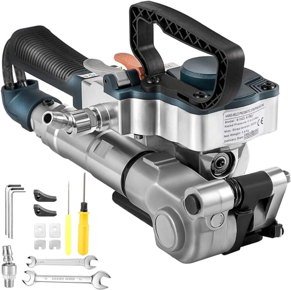 Outil de cerclage pneumatique sangles en PP animaux de compagnie, 13-19 mm, presse à balles robuste de 3500 N