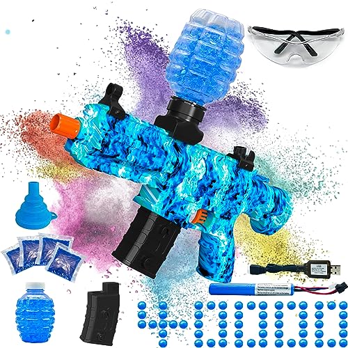 Electric Gel Ball Blaster, High Speed Automatic Splatter Ball Blaster with 40000+ and Goggles, JIFTOK Rechargeable Splatter Ball Toys for Outdoor Activities Shooting Game Party Favors