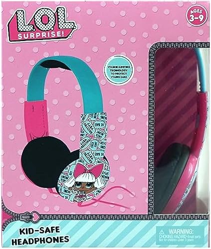 L.O.L. Surprise! Auriculares seguros para niños HP2-03136  Auriculares para niños, limitador de volumen para desarrollar oídos, conector estéreo de