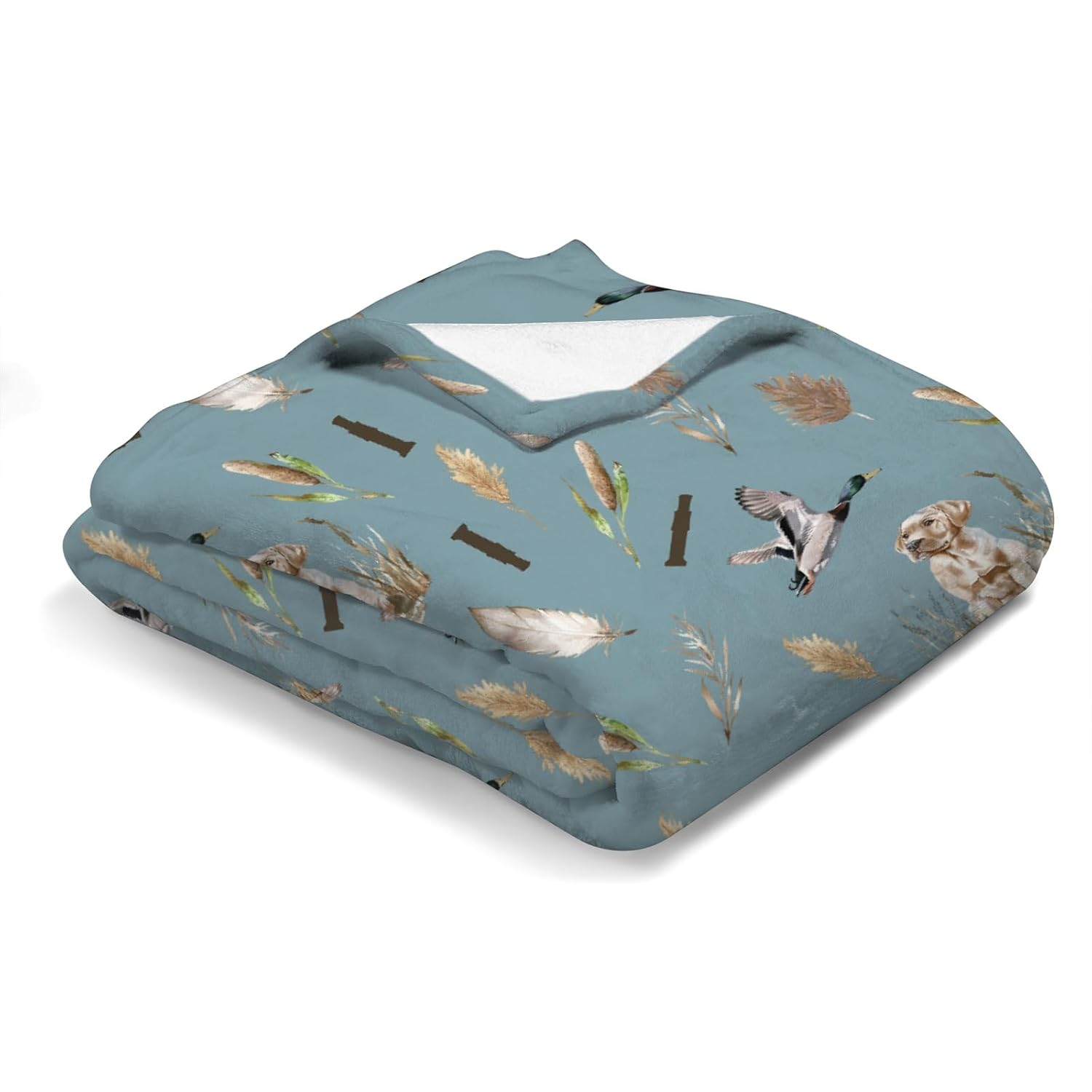 Wild Duck Hunting Hunter Baby Blanket for Girl Boy Mallard Duck Reeds Feathers Swaddle Blanket Wild Animal Receiving Blanket Soft Flannel Newborn Toddler Nursery Crib Bed Blanket Blue 40x50