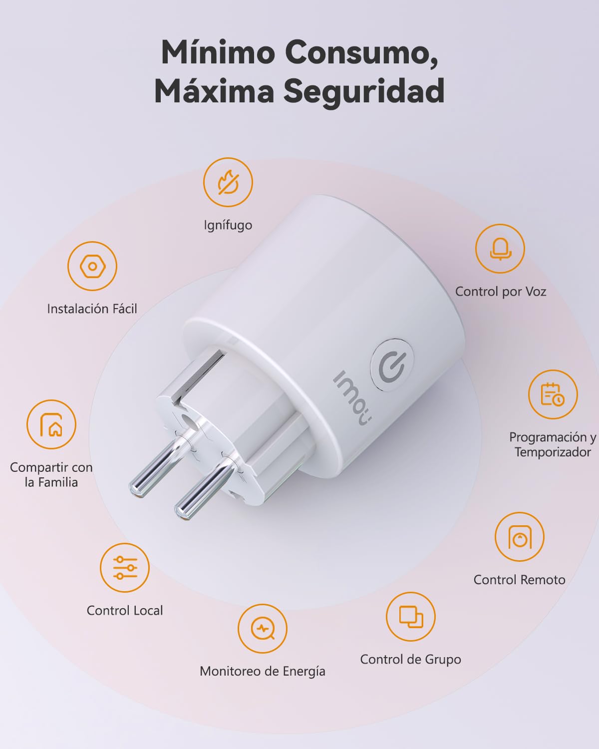 Imou Enchufe Inteligente CE2P (2 Paquetes), Enchufe Wi-Fi 16A para Matter, Monitorización de Energía, Monitor de Consumo Eléctrico, Compatible con Alexa & Google, Control Remoto por App ImouLife