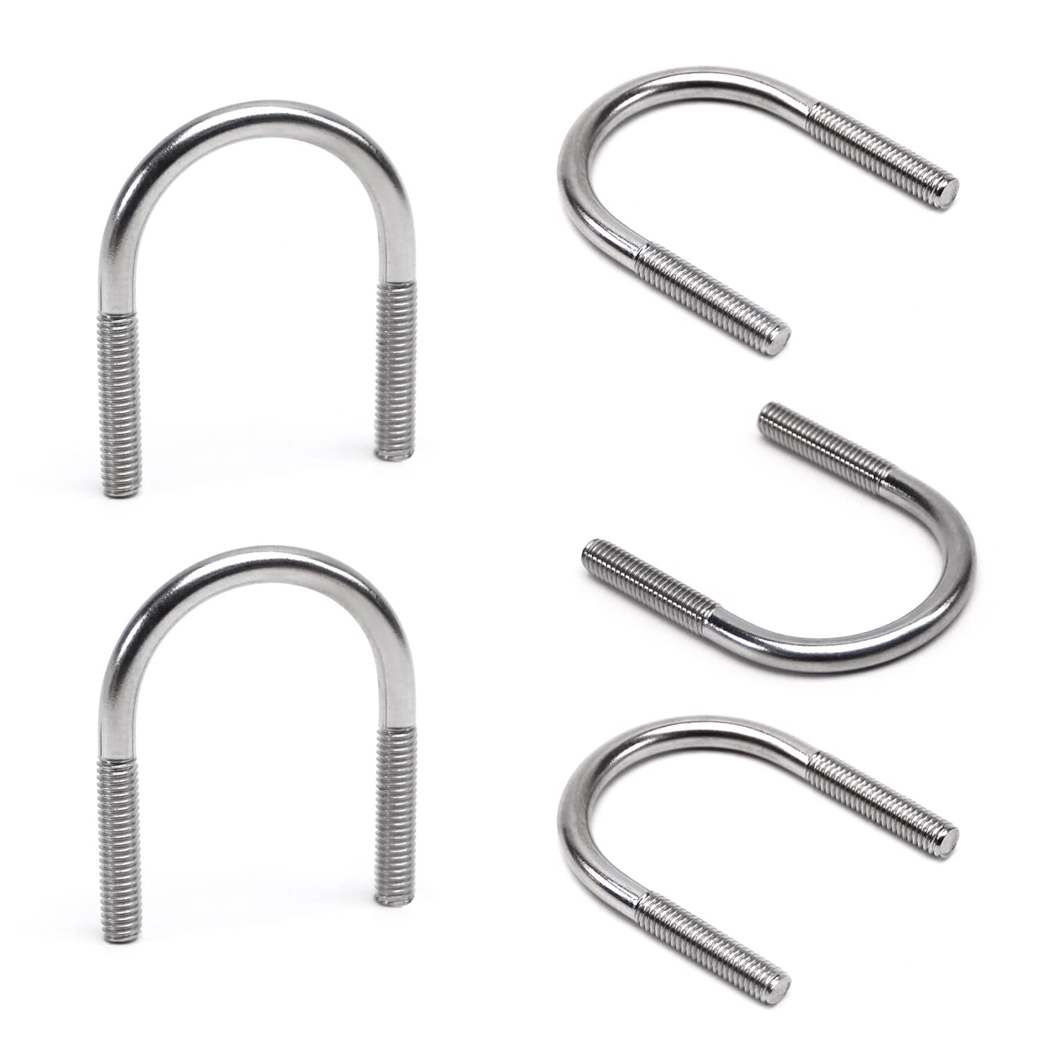 5Pcs U-Bolts 1.3"(33mm) Inner Width 53mm Length M6 304 Stainless Steel U-Bolt Fastener for 33mm Pipe Dia