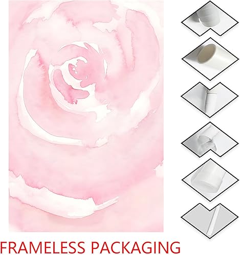 Miniatura 2 de ANTIANLIDO Arte de pared de flores rubor, impresiones abstractas de acuarela, rosa rosa, rosa claro, póster floral de rubor, pintura floral, Rosa