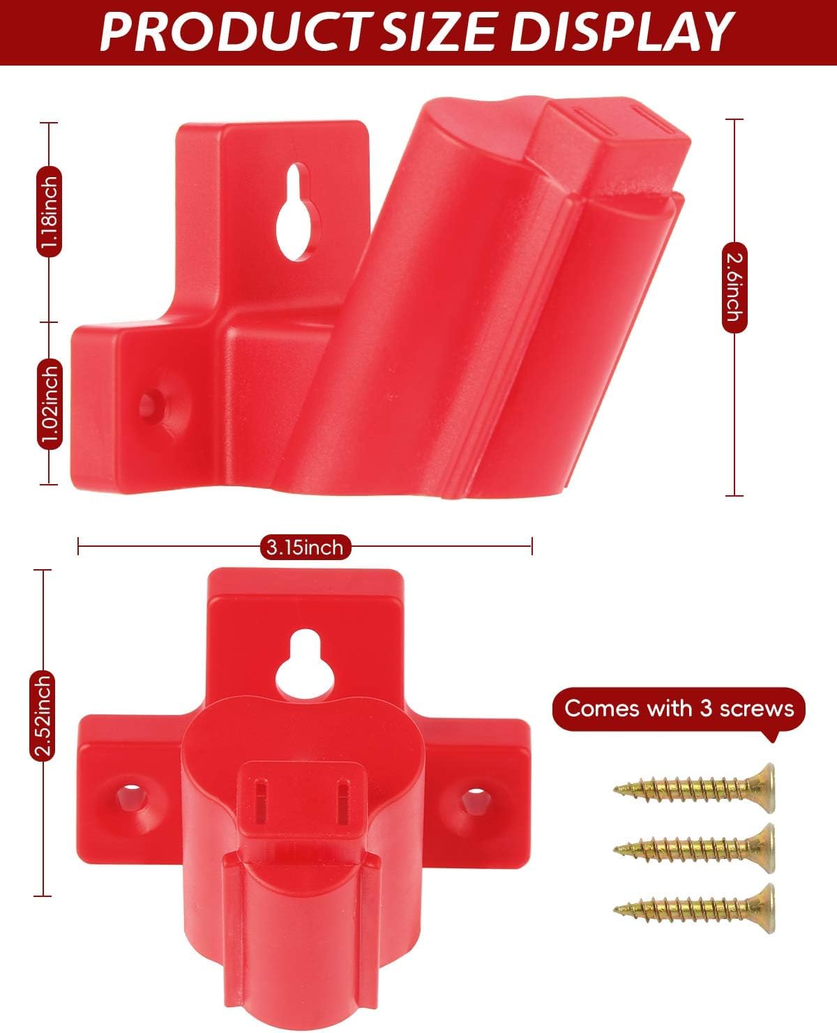6-Pack Tool Holder Compatible with Milwaukee M12 12V Power Tools, Wall Mount Organizer with Screws - Image 2