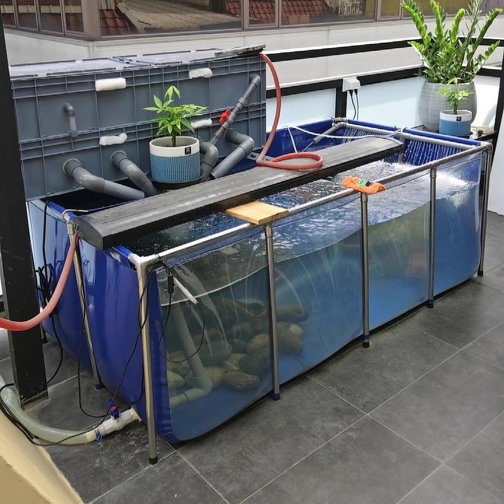 Rygcrud da Interno/Esterno Acquario per Pesci Rossi, Giardino Laghetti in Tela con Struttura in Acciaio, Finestra Trasparente, Vasca per La Riproduzione di Koi(50x40x30cm)