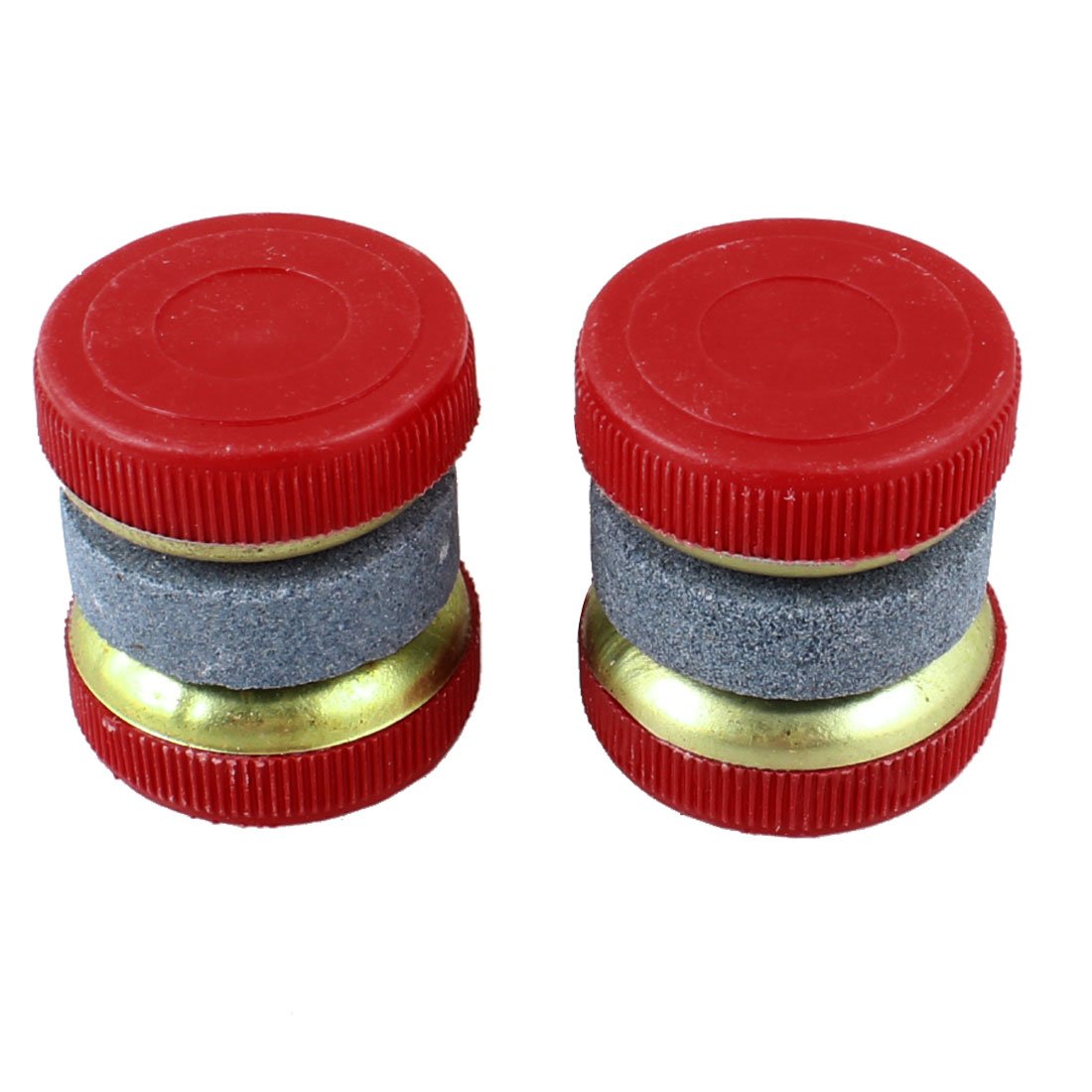 Aexit 2 Pcs Abrasive Wheels & Discs Red Plastic Two Grinding Wheels Cutter Surface Grinding Wheels Sharpener Abrader
