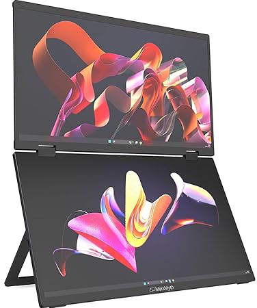 MarsMyth Dual Monitor 15.6-Inch FHD 1080P IPS - Laptop Screen Extender, Portable Monitor with Built-in Stand & Speakers - HDMI/Type-C Plug & Play for Laptops, Computers, Mac, Windows, Dex, Switch