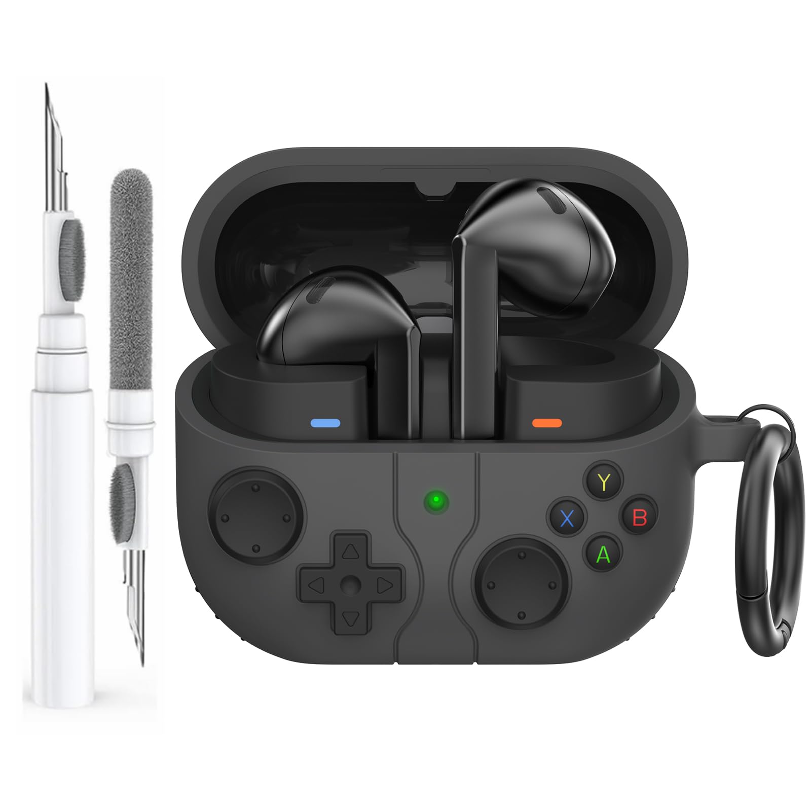 AhaStyle Silicone Case for Samsung Galaxy Buds3 and Galaxy Buds3 Pro (2024) with Cleaning Kit Retro Handheld Game Console Design Skin Cover for Samsung Galaxy Buds3 Series Support Wireless Charging