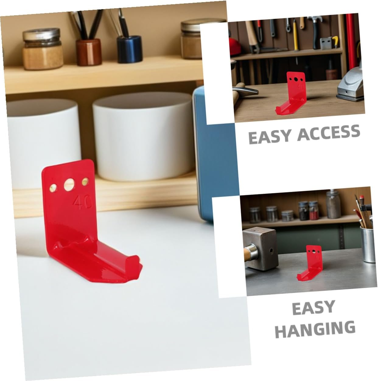 SECFOU 12pcs Red Metal Wall Mount Brackets for 40 Lbs Fire Extinguishers with Screws and Gaskets Fire Extinguisher Holder Hooks for Dry Chemical Industrial Safety Wall Brackets