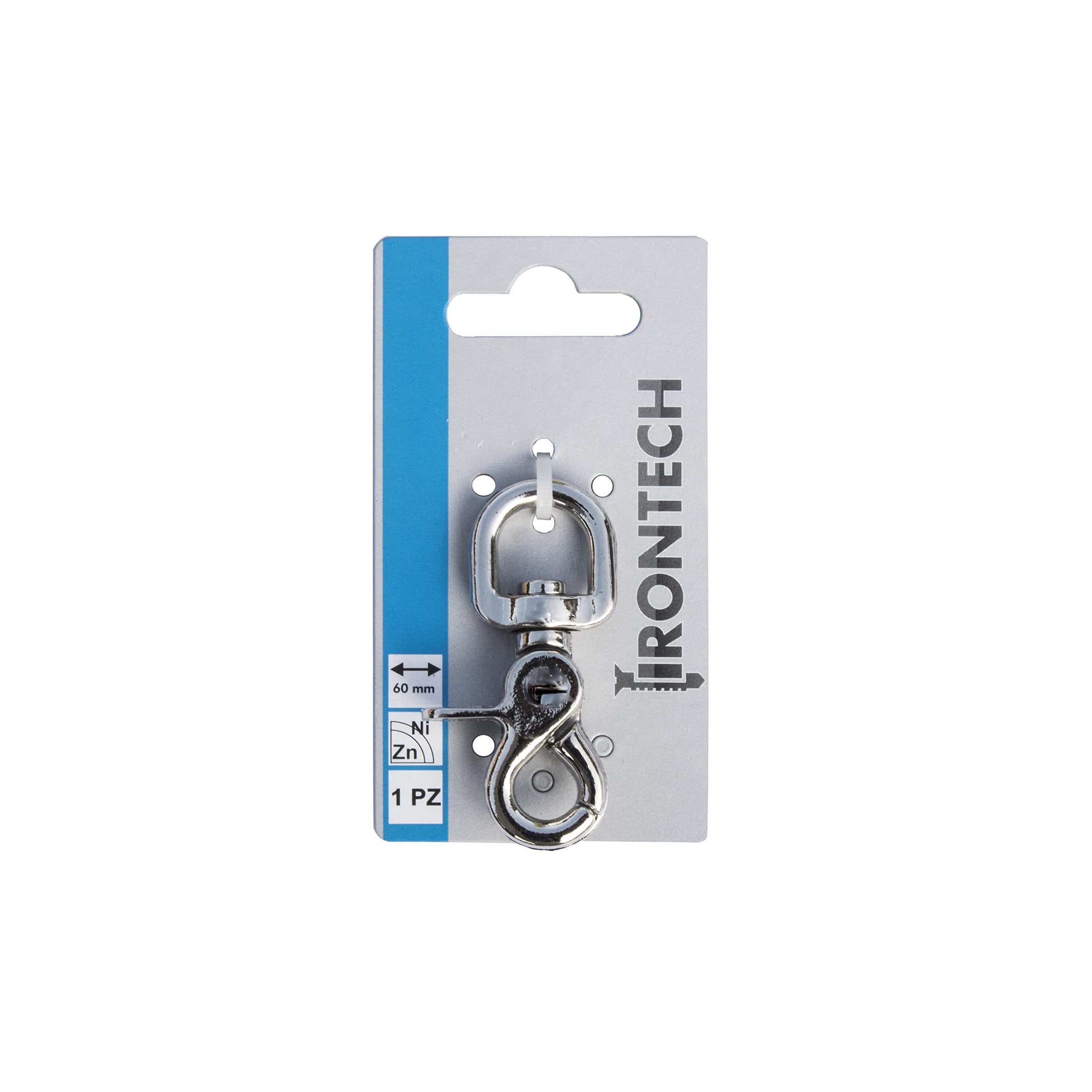 Masidef: Member of the Würth Group CC2780007 Mosquetón de Tijera con Anillo Giratorio, Galvanizado