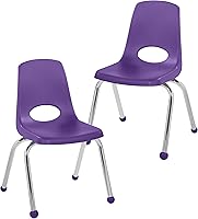 Vista 39 de FDP 13050-LG - Silla escolar apilable de 18 pulgadas, asiento apilable para estudiantes con patas de acero cromado y deslizadores giratorios