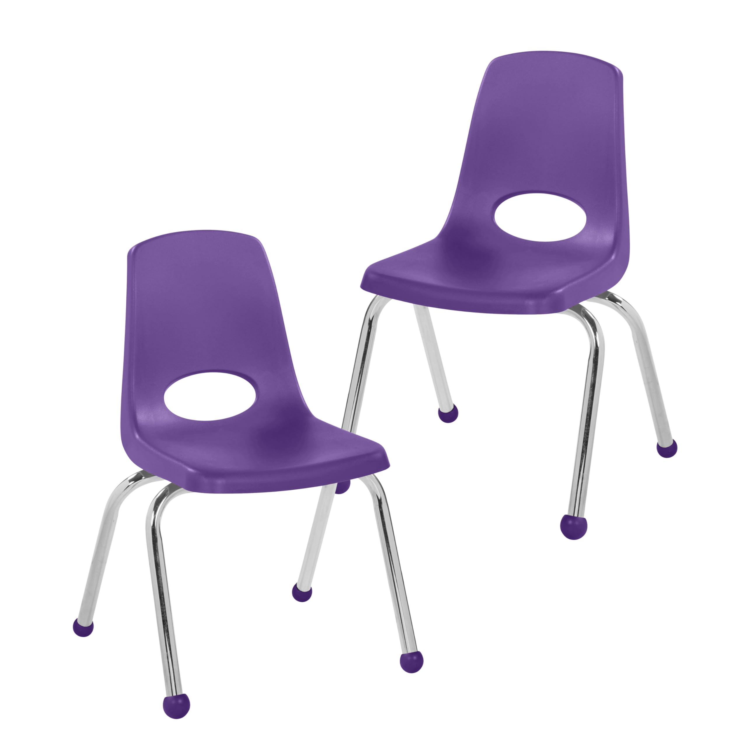 FDP 14" School Stack Chair with Ball Glides, Purple, 2-Pack, 15412-PU