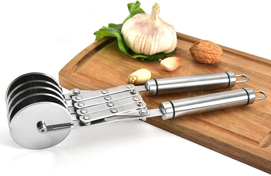 5-Wheel Slicer Stainless Steel Pizza Slicer Pasta Baking Roller Cutter Adjustable Pizza Slicer