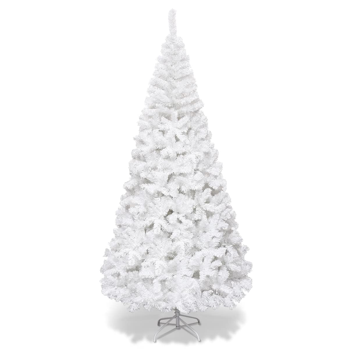 LIFEZEAL Sapin de Noël Blanc Artificiel en PVC avec Branches Denses, Support en Acier, Arbre de Noël, Décoration de Noël pour Maison, Bureau, Blanc (240)