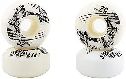 Domary Rodas de Skate de 52 Mm X 30 Mm, PU Resiliente, Design Compacto, Dureza SHR-100A, para Skate Básico, Com Estrada de Asfalto, Mármore, Terrenos de Cimento (Branco)