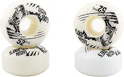 Domary Rodas de Skate de 52 Mm X 30 Mm, PU Resiliente, Design Compacto, Dureza SHR-100A, para Skate Básico, Com Estrada de Asfalto, Mármore, Terrenos de Cimento (Branco)