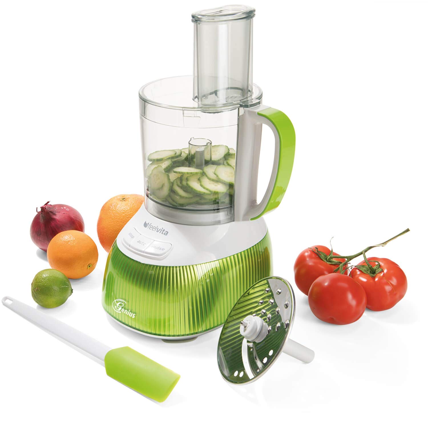 Genius Feelvita Food Processor inkl. GRATIS Julienne Scheibe Set 10 tlg