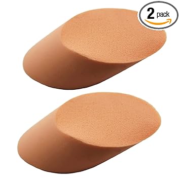 Majestique 2pcs Angular Makeup Sponge, Beauty Face Primer Compact Powder Puff, Blender Sponge Replacement for Cosmetic Flawless Foundation, Sensitive and All Skin Types- Pack of 2