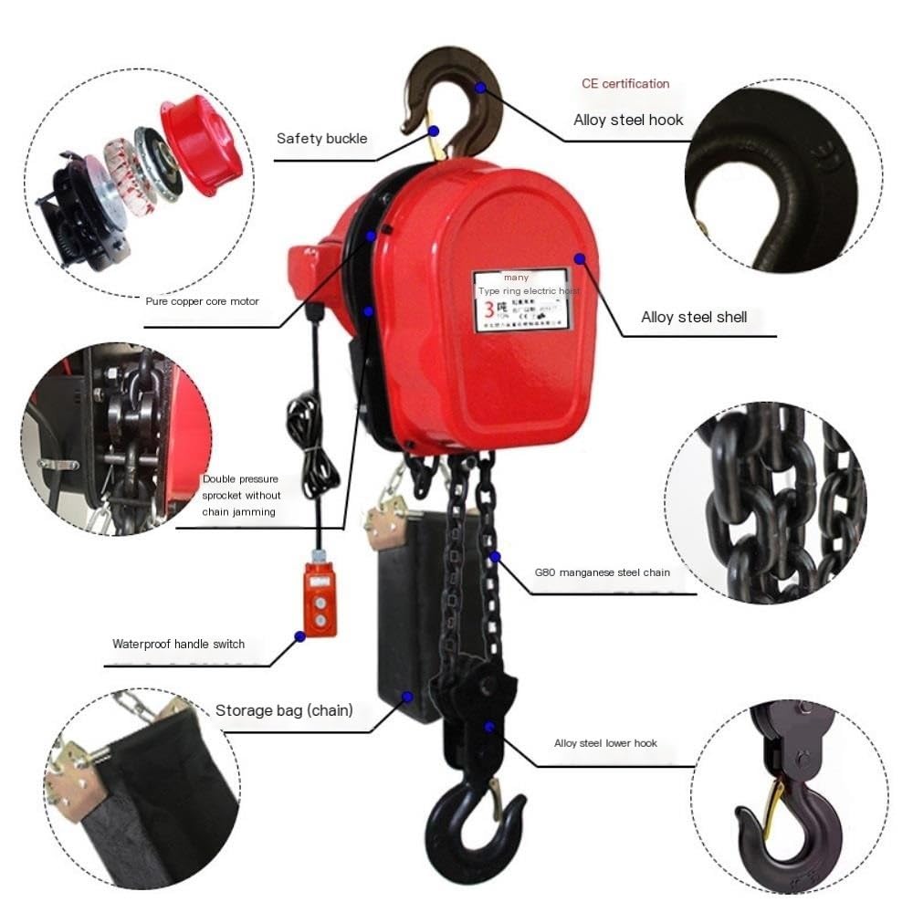 Amazon.co.jp: 電動チェーンブロック、チェーンクレーン、1t 2t 3t 5t 10t(5t*3m) : 車＆バイク