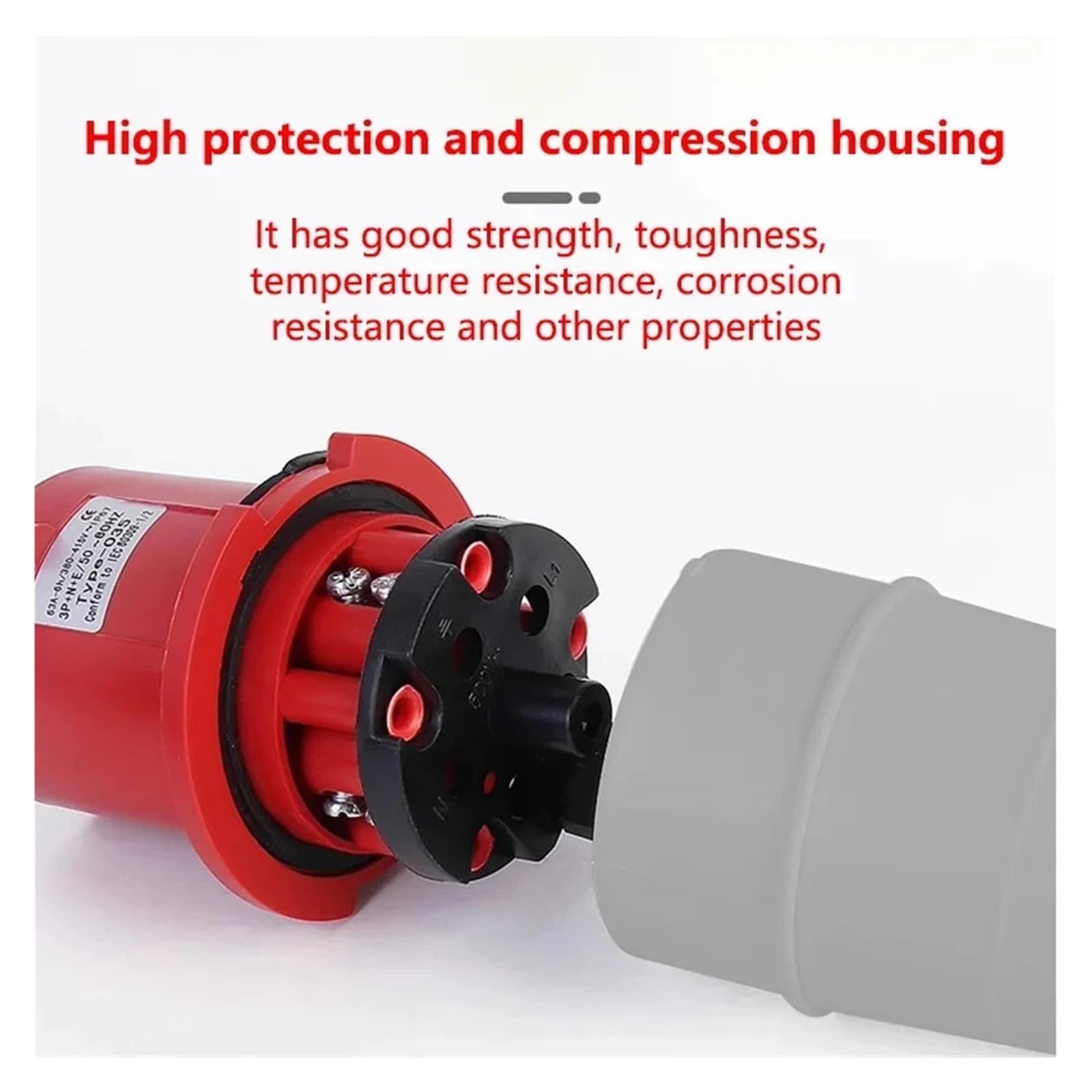 Spina e Presa Industriale 16/32A 3P/4P/5Pin Connettore Elettrico IP67 Presa a Parete Maschio Femmina(16A Connector,5 PCS-5P IP44)
