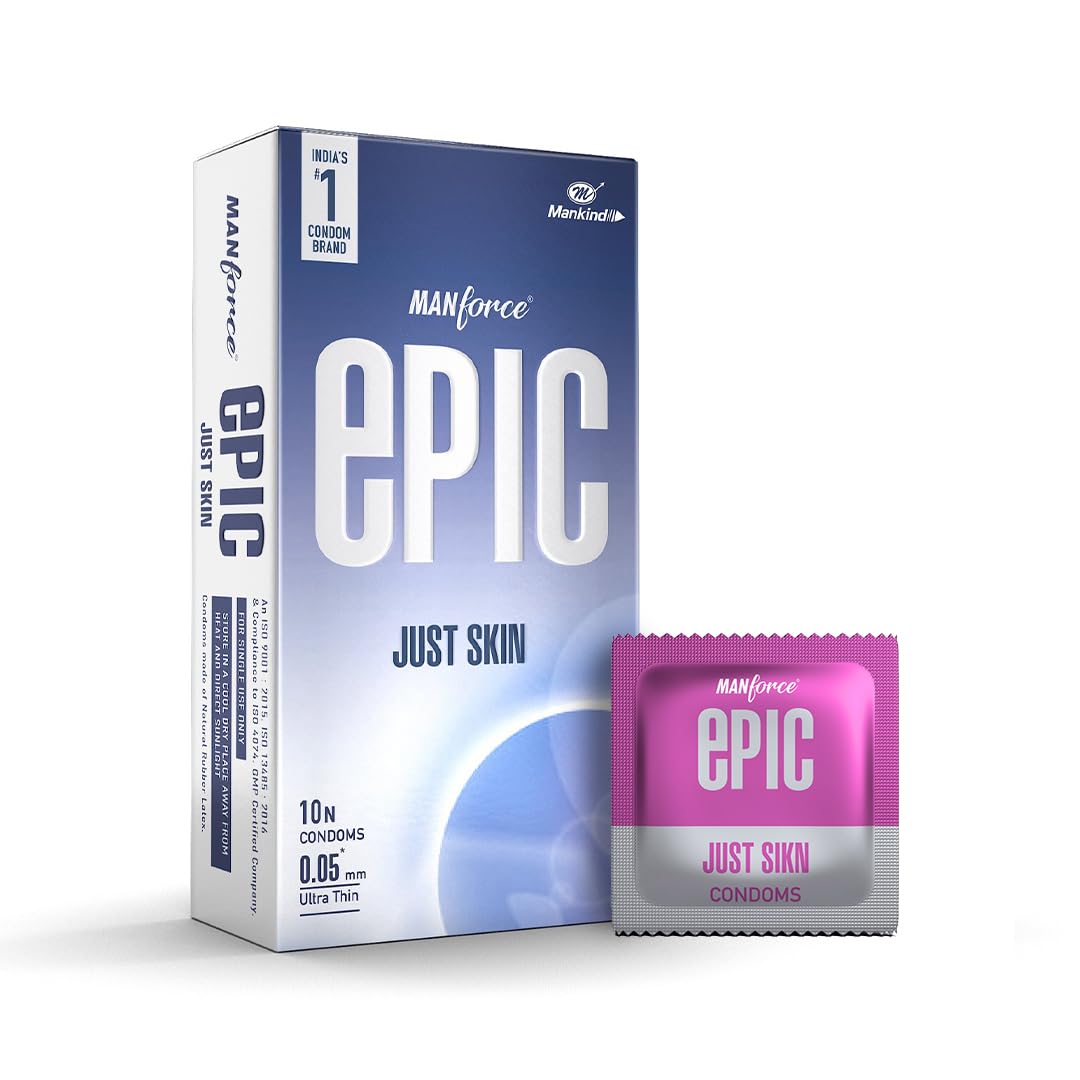 Manforce Epic Just Skin Ultra Thin Condoms – 0.05mm, Natural Feel, 10 Sheets | India’s No.1 Condom Brand |-picture-27