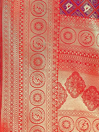 Sangam Prints red patola silk saree – image 5
