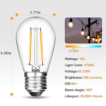 【br】BrightWin BRIMAX 6 Pack 2W LED Light Bulbs,Equivalent to 15W-20W,Low