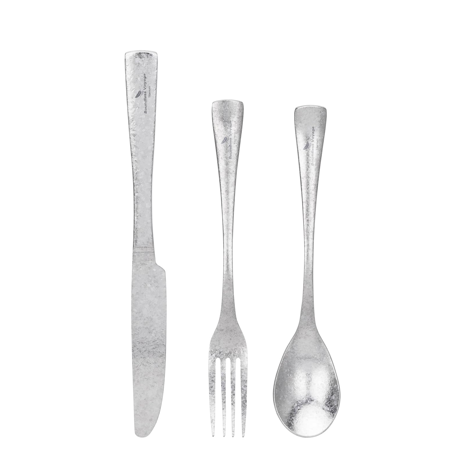 Titanium Utensils Ultralight Flatware Kitchen Silverware Set Durable Metal Tableware for Camping Picnic Office School Lunch (crystalline 1pc Ti1055A-D)