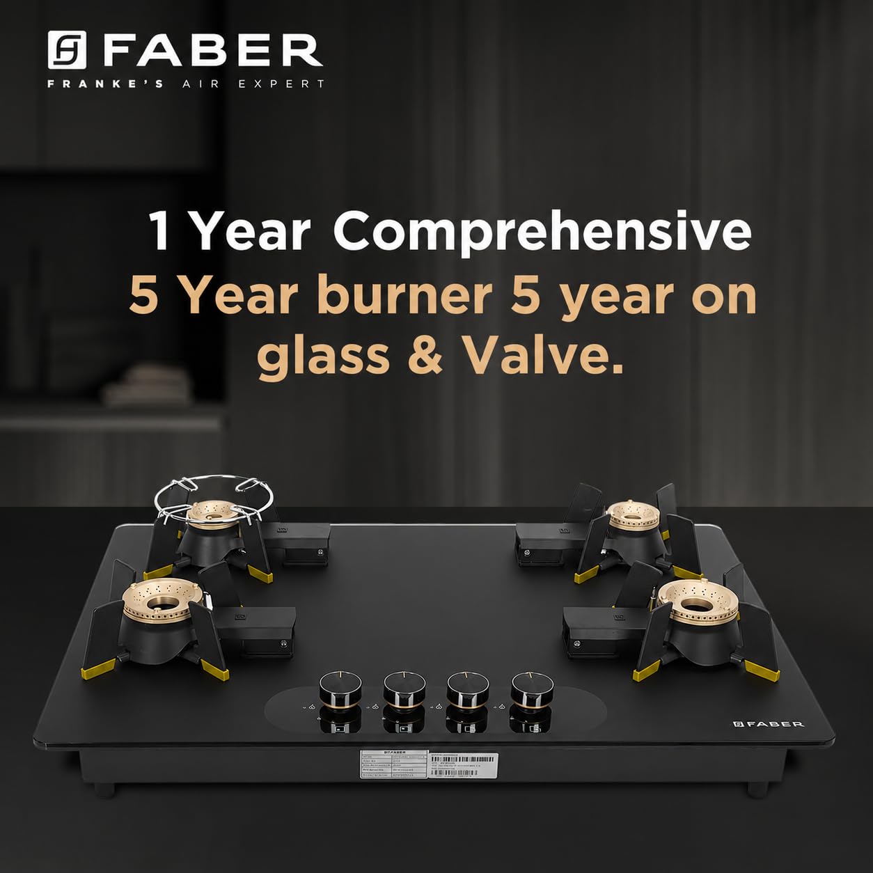 Faber Liftable Hob - 80cm Black Glass -6