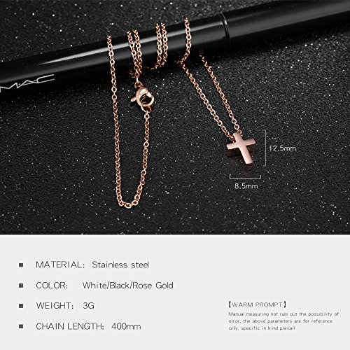 Temico Tiny Simple Cross Pendant For Children Boys Girls Stainless Steel Small Necklace With 16" Chain #TOP3
