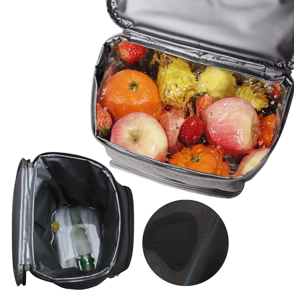Doppeldecker weicher Kühlrucksack mit hartem Innenfutter, Wärmedämmtasche Oxford wasserdichte Lunchbox Isoliertasche Leichter Rucksack für Camping BBQ Familie Outdoor-Aktivitäten